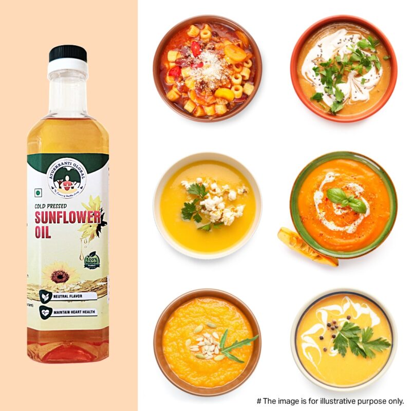 Cold Pressed Sunflower Oil - 1L,3L,5L | Helps in Lowering Cholestrol & Improves Heart Health | Perfect blend of Health, Taste & Aroma - Image 3