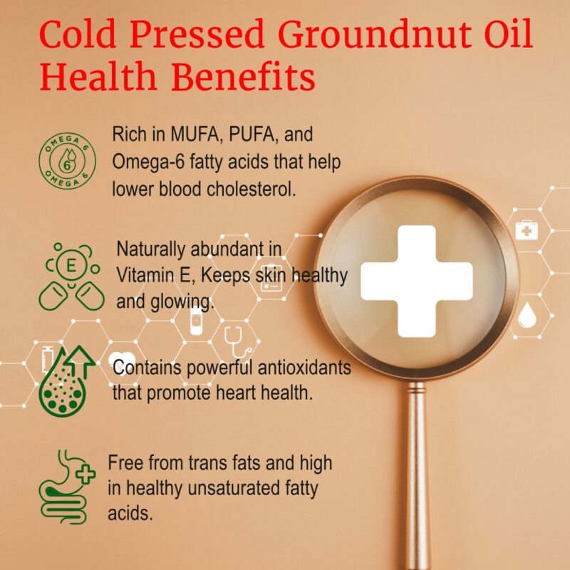 Cold Pressed Groundnut Oil - 1L,3L,5L | Helps in Lowering Cholestrol & Improves Heart Health | Perfect blend of Health, Taste & Aroma - Image 4